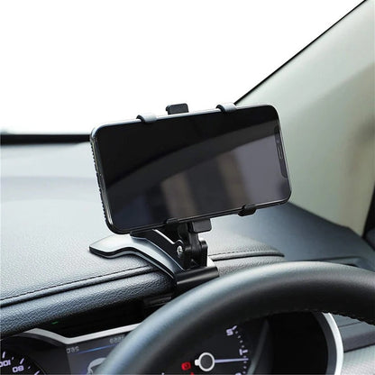 Car Phone Holder with 360-Degree Rotation and Dashboard Mount