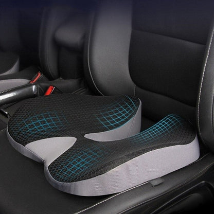 Memory Foam Seat Cushion with U Shaped Contour, Non Slip Base and Washable Cover for Cars and Chairs