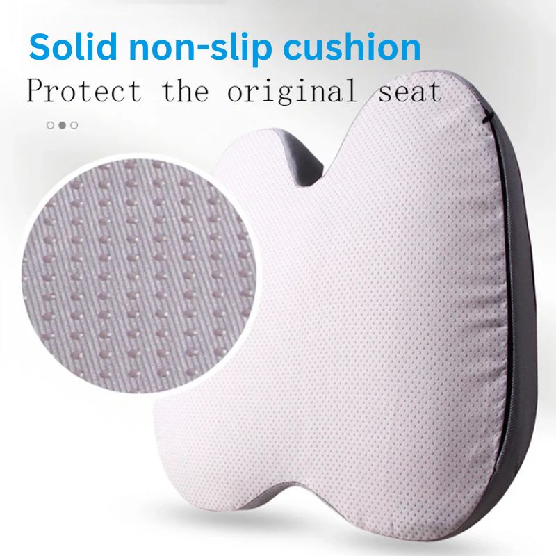 Memory Foam Seat Cushion with U Shaped Contour, Non Slip Base and Washable Cover for Cars and Chairs
