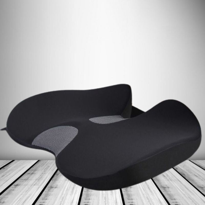 Memory Foam Seat Cushion with U Shaped Contour, Non Slip Base and Washable Cover for Cars and Chairs
