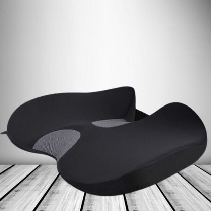 Memory Foam Seat Cushion with U Shaped Contour, Non Slip Base and Washable Cover for Cars and Chairs