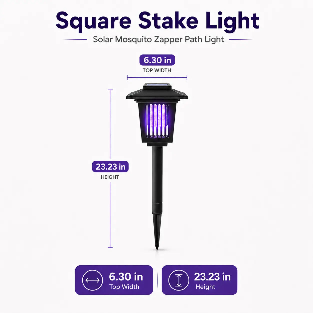 Solar Bug Zapper with Automatic Dusk Sensor and Dual Mode, Ground Stake Installation All Vera Mart