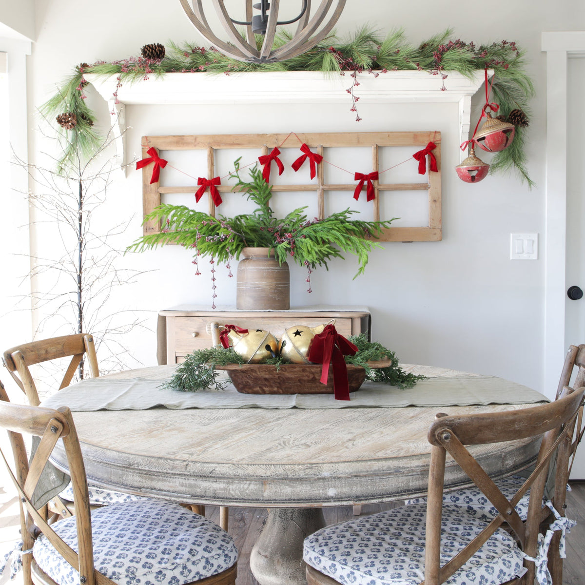 Artificial Pine Garland with Brown Pinecones and Cascading Needles 6 Feet