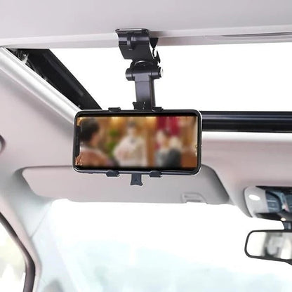 Clip On Car Phone Holder with Spring Grip Arms for Dashboard and Sun Visor