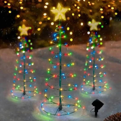 Solar Metal Tree Light with 50 LED Beads and Three Lighting Modes for Garden Beds and Paths