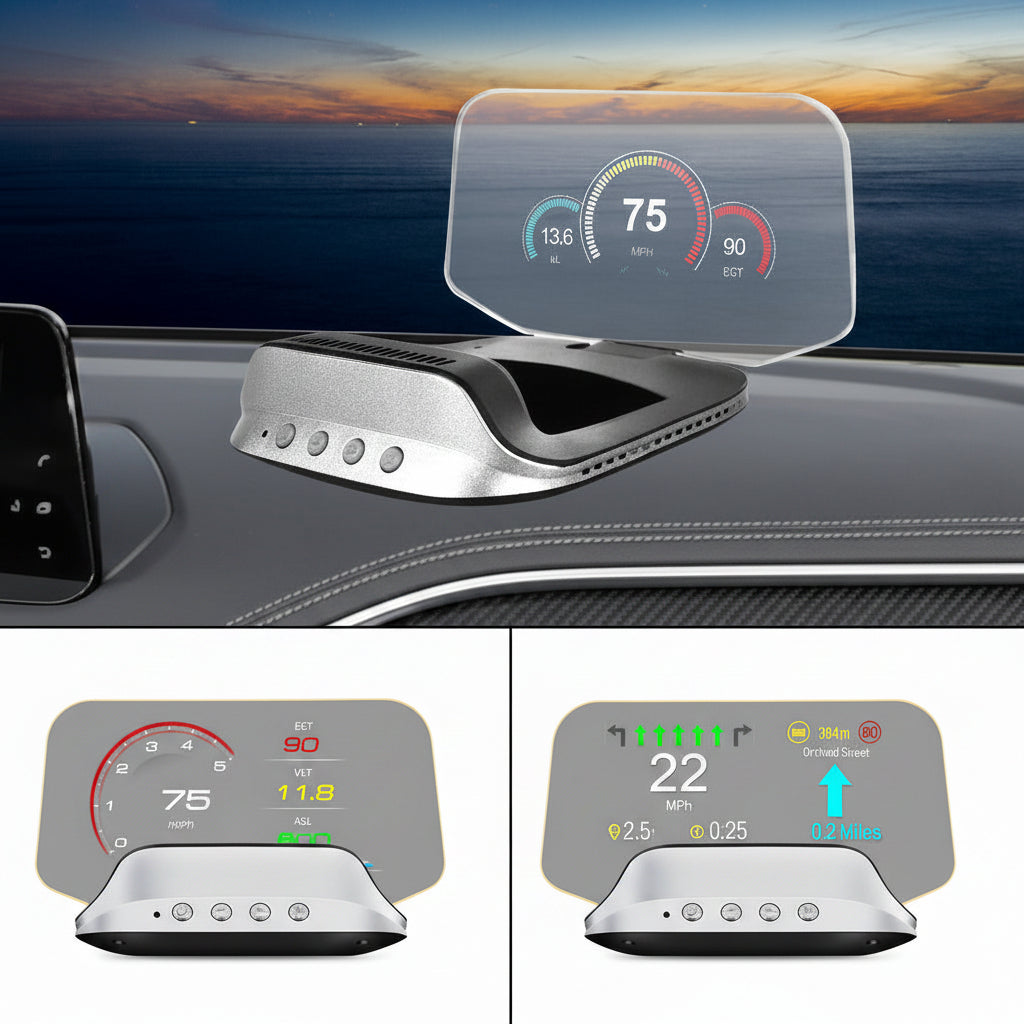 Smart Car HUD Display  GPS Navigation Projector With Speed Monitor - Product showcase