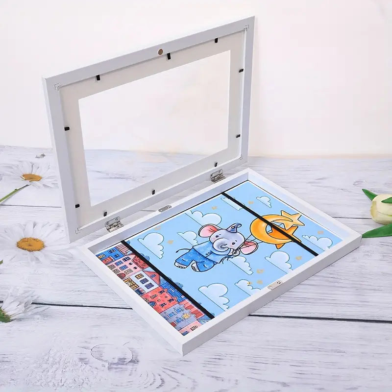 Rotating Drawing Storage Frame with Front Flip Access for 150 Artworks