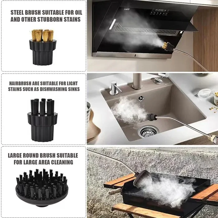 2500W Steam Cleaner Set with Heat Resistant Gloves, Multiple Nozzles and Adjustable Steam Settings