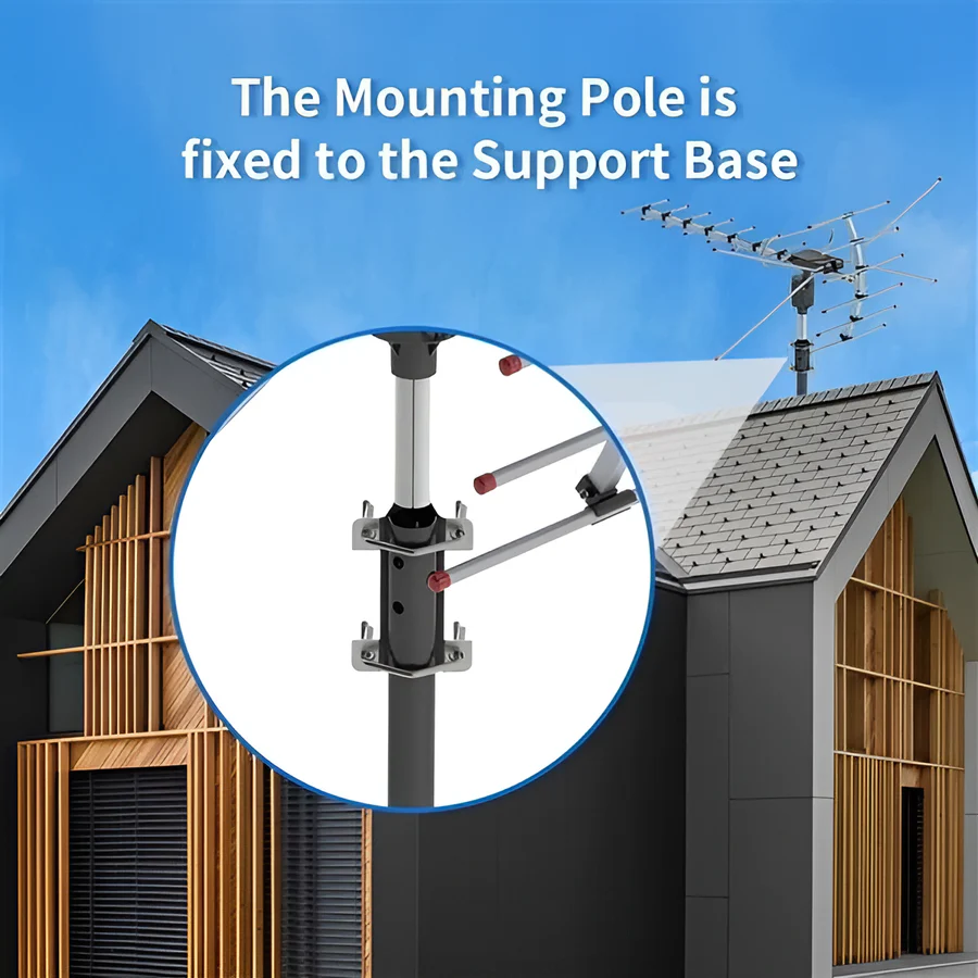 Outdoor TV Antenna for UHF and VHF with a 360 Degree Motorized Rotator, Remote Control and 33 Foot Coaxial Cable