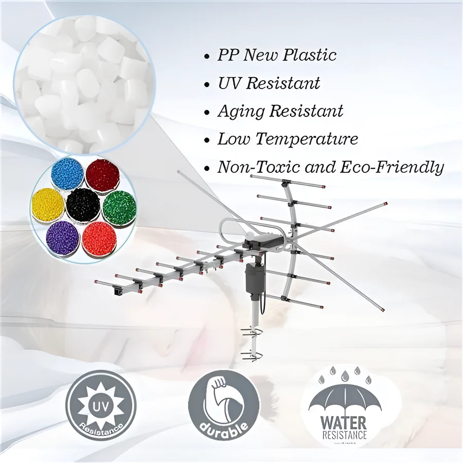 Outdoor TV Antenna for UHF and VHF with a 360 Degree Motorized Rotator, Remote Control and 33 Foot Coaxial Cable