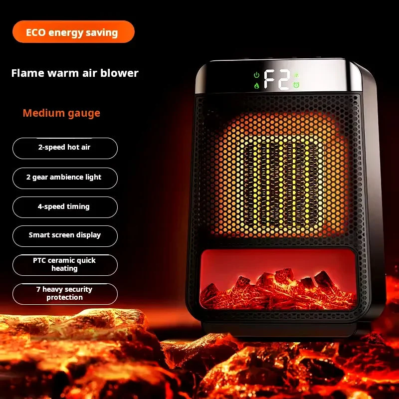 Wall Plug In Electric Heater with a PTC Ceramic Heating Element and a Compact Body