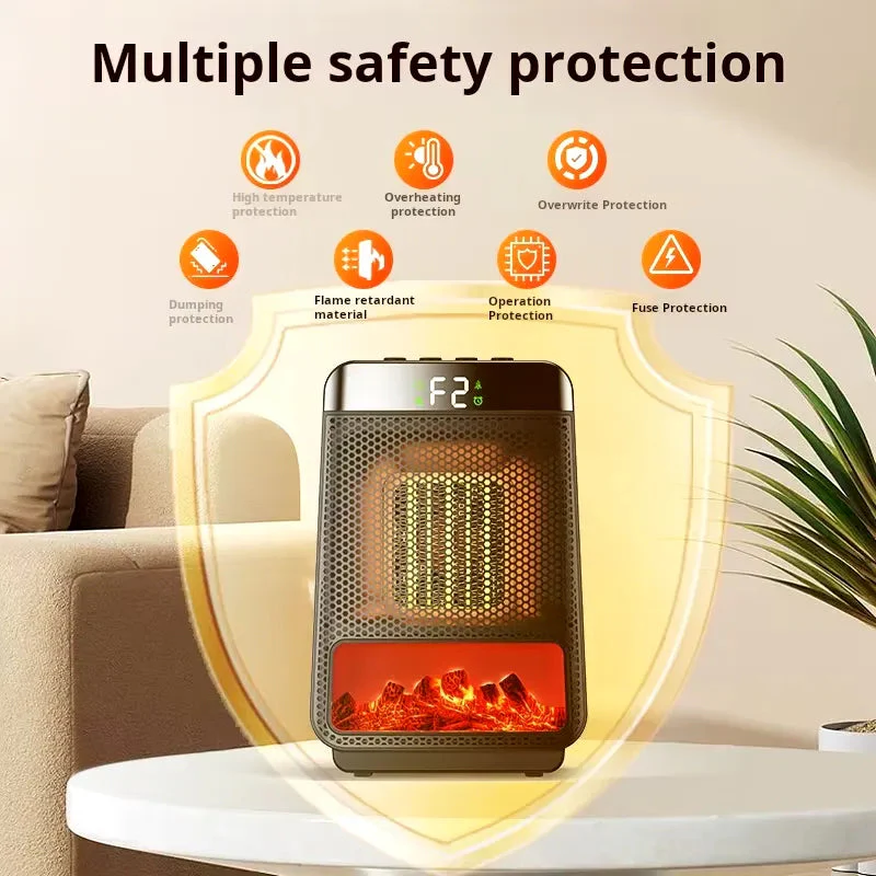 Wall Plug In Electric Heater with a PTC Ceramic Heating Element and a Compact Body