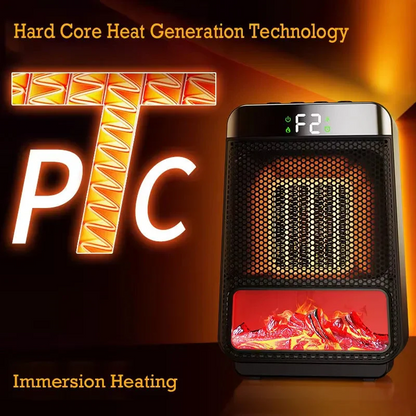 Wall Plug In Electric Heater with a PTC Ceramic Heating Element and a Compact Body