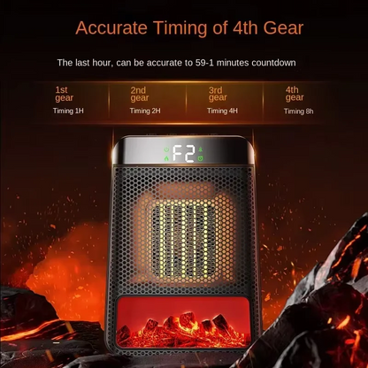 Wall Plug In Electric Heater with a PTC Ceramic Heating Element and a Compact Body