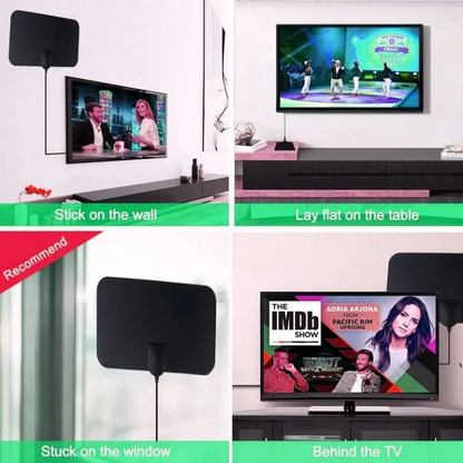 Indoor TV Antenna with 50 Mile Range, VHF and UHF Reception and 10ft Cable