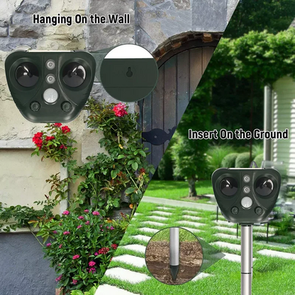Solar Bird Repeller with Motion Sensor and LED Flash, 30ft Range