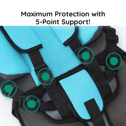Child Booster Seat with Five Point Harness and High Density Foam Padding