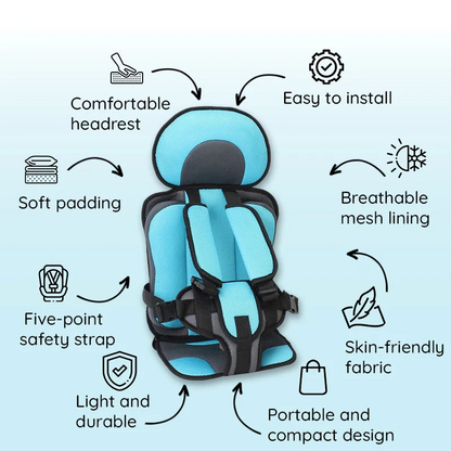Child Booster Seat with Five Point Harness and High Density Foam Padding