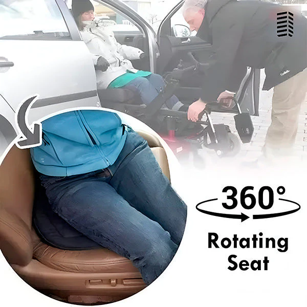 Rotating Seat Cushion with 360-Degree Swivel and Foam Padding for Cars and Office Chairs