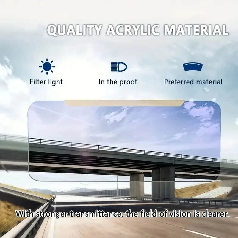Car Sun Visor Extender with Polarized Acrylic Lens and 180 Degree Adjustment