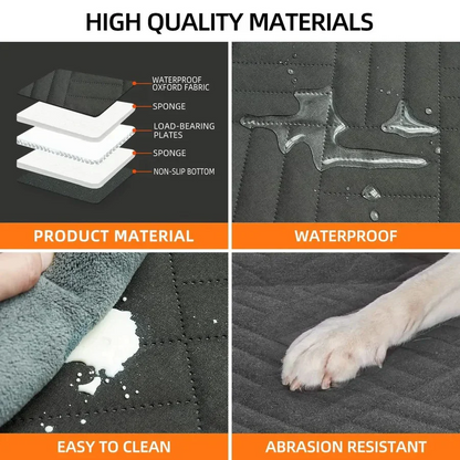 Dog Car Seat Extender with Reinforced Hard Base and Raised Side Panels