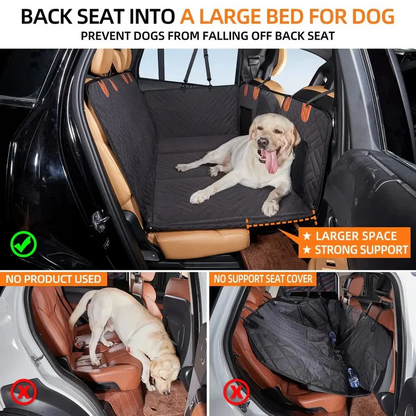 Dog Car Seat Extender with Reinforced Hard Base and Raised Side Panels