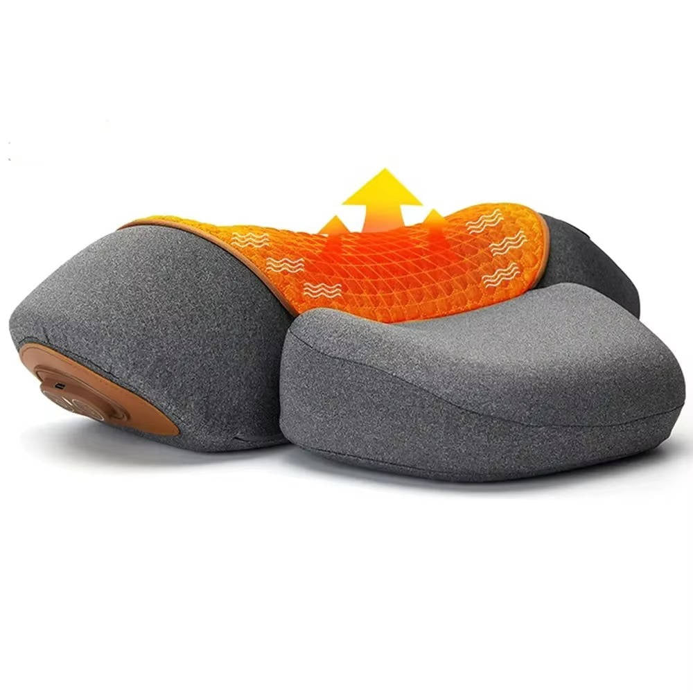 Heated Neck Massage Pillow with Adjustable Support and Vibration Modes
