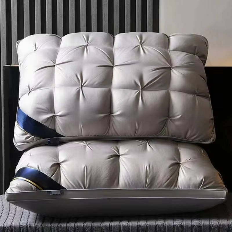 Soft Quilted Bed Pillows Microfiber Fill for Side Sleepers, 2 Pack