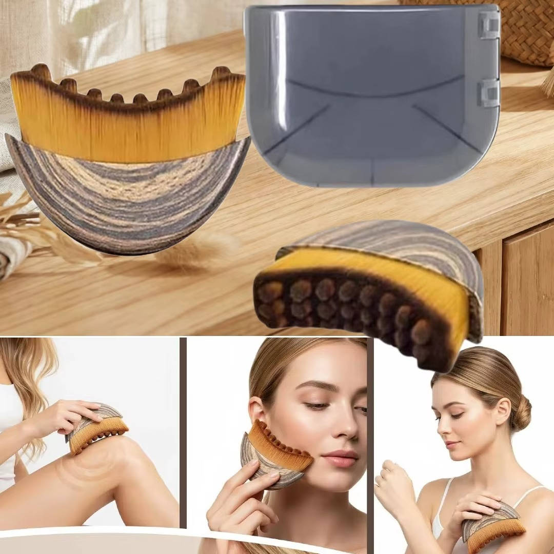 Facial Contour Brush with Soft Bristles for Massage and Surface Care