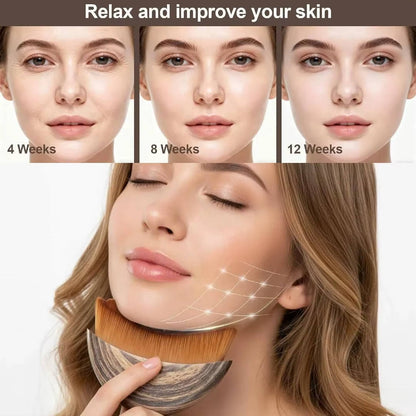 Facial Contour Brush with Soft Bristles for Massage and Surface Care