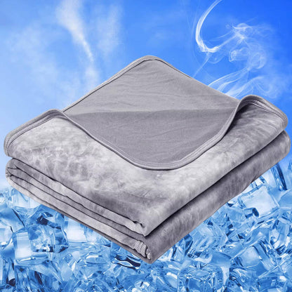 Breathable Summer Blanket with Nylon Cooling Side and Soft Back