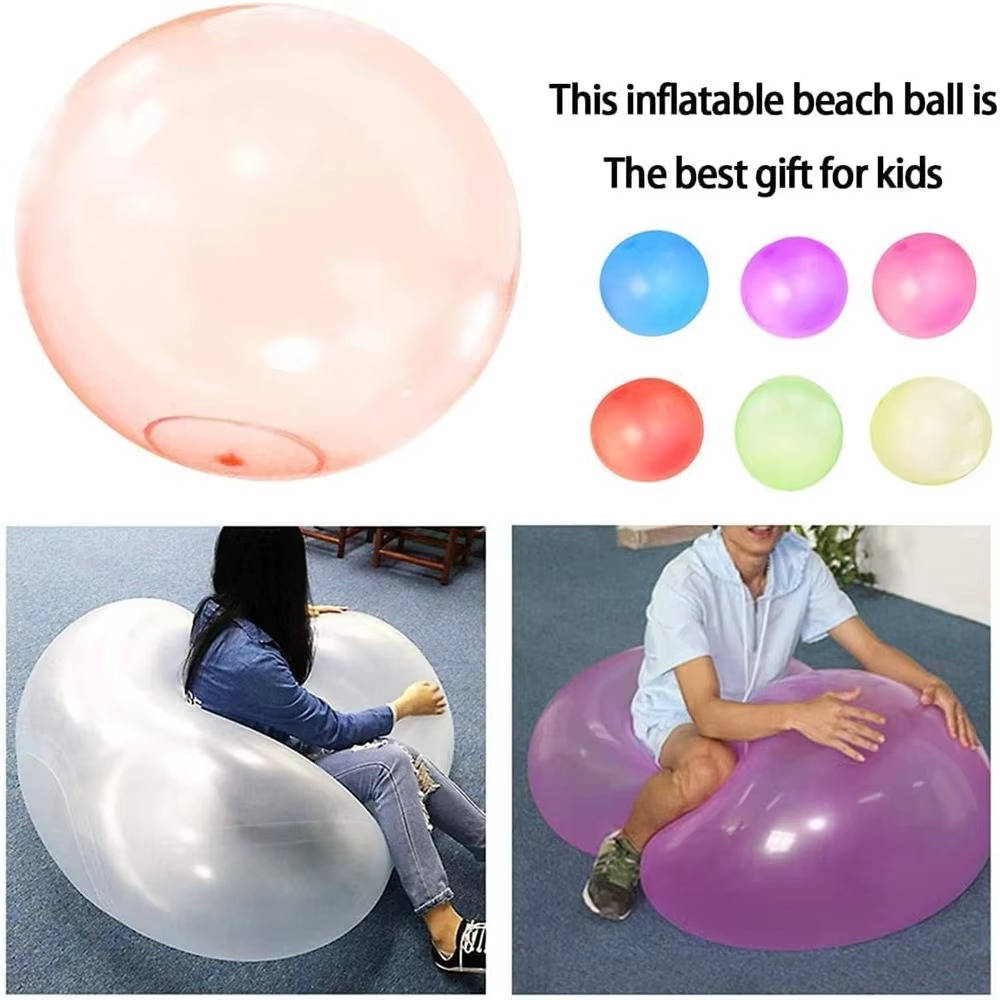 Transparent Inflatable Balloon Ball Set with Air and Water Filling, 3 Pack
