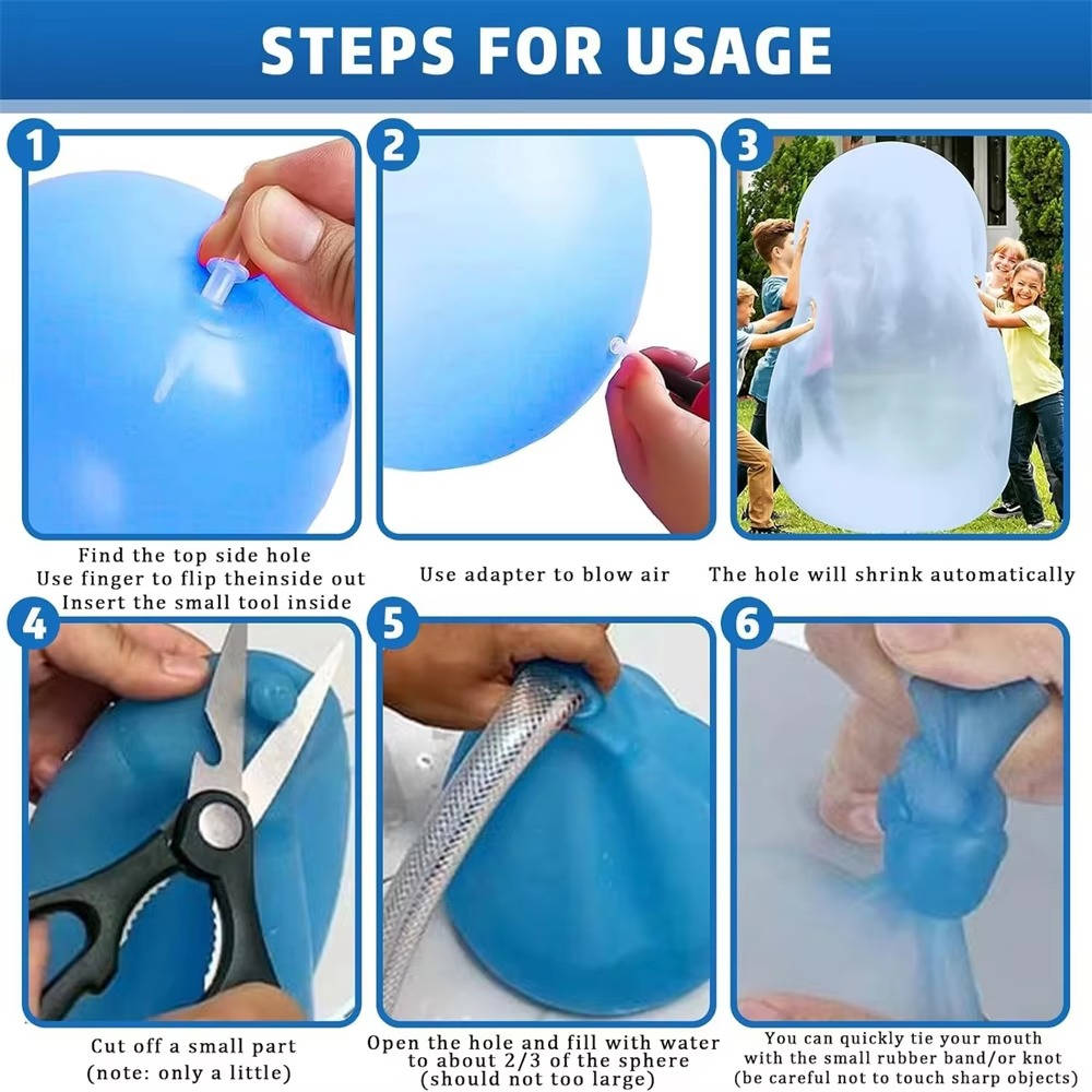 Transparent Inflatable Balloon Ball Set with Air and Water Filling, 3 Pack