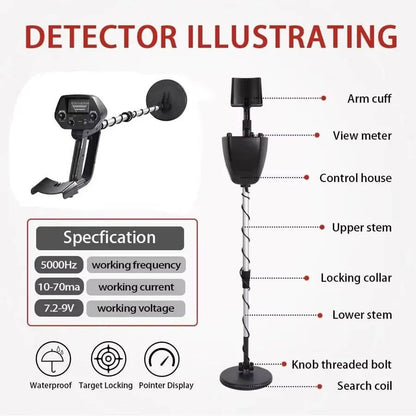 Underground Metal Detector with Waterproof Coil and Dual Search Modes