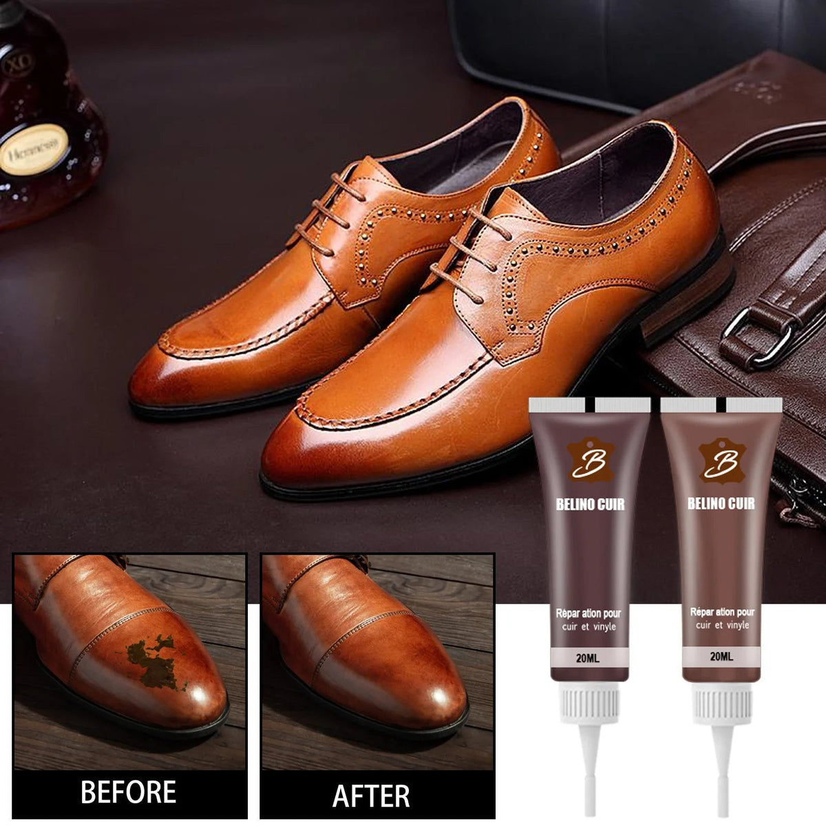 Leather Repair Gel for Car Seats and Sofas in Six Color Options