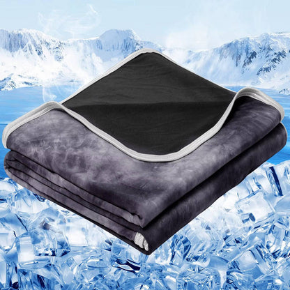 Breathable Summer Blanket with Nylon Cooling Side and Soft Back