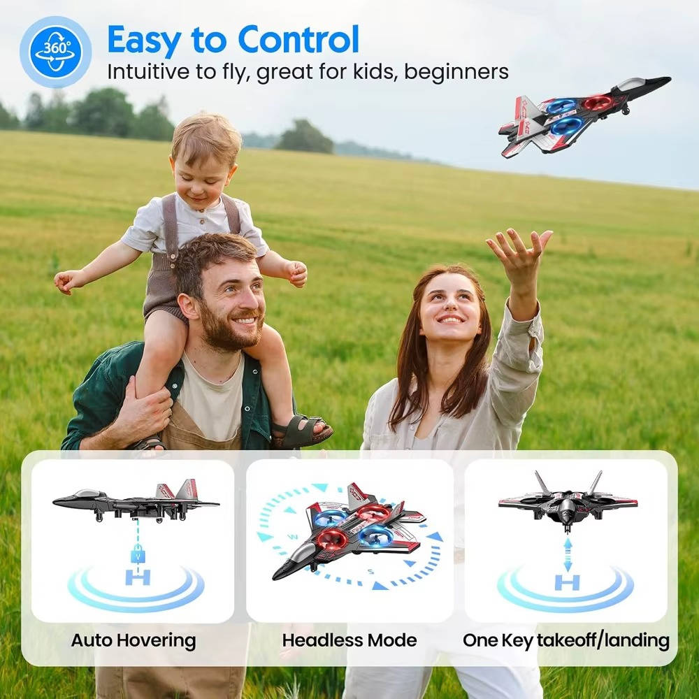 Remote Control Airplane RC Fighter Jet with 360 Degree Flip Stunts for Kids