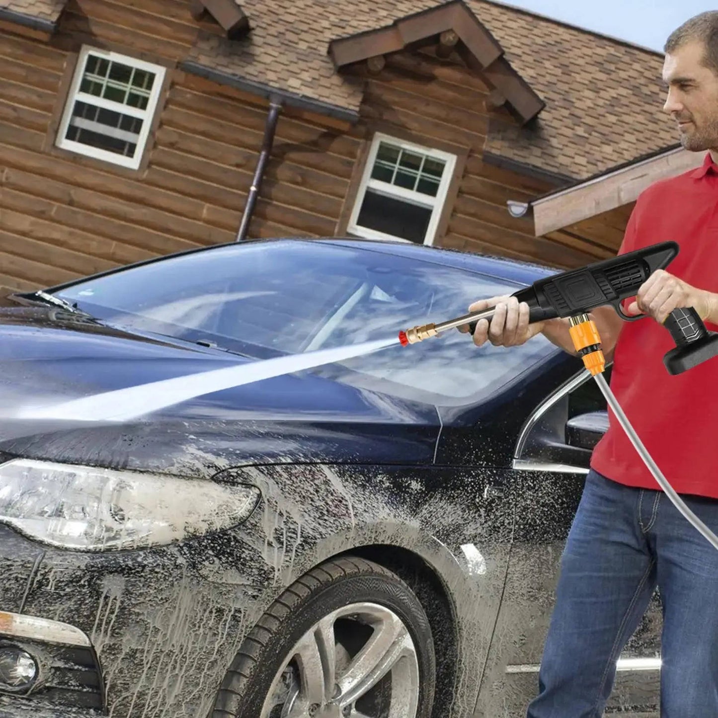 Cordless Pressure Washer with Dual Spray Patterns and Detergent Tank, Copper Nozzle
