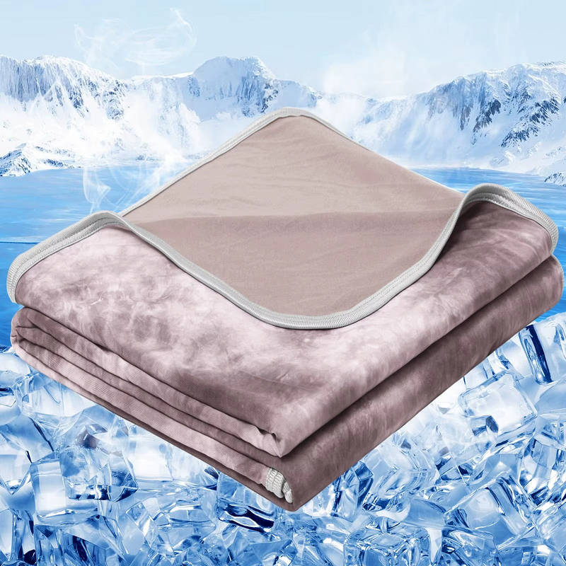 Breathable Summer Blanket with Nylon Cooling Side and Soft Back