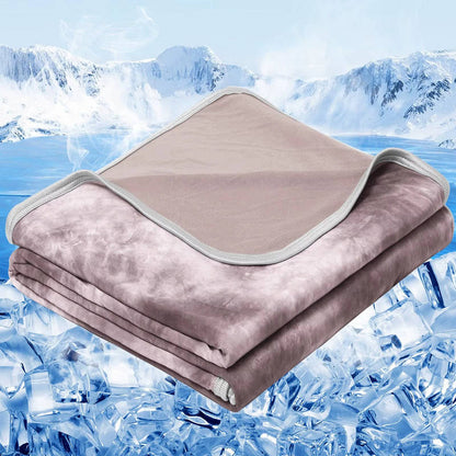 Breathable Summer Blanket with Nylon Cooling Side and Soft Back