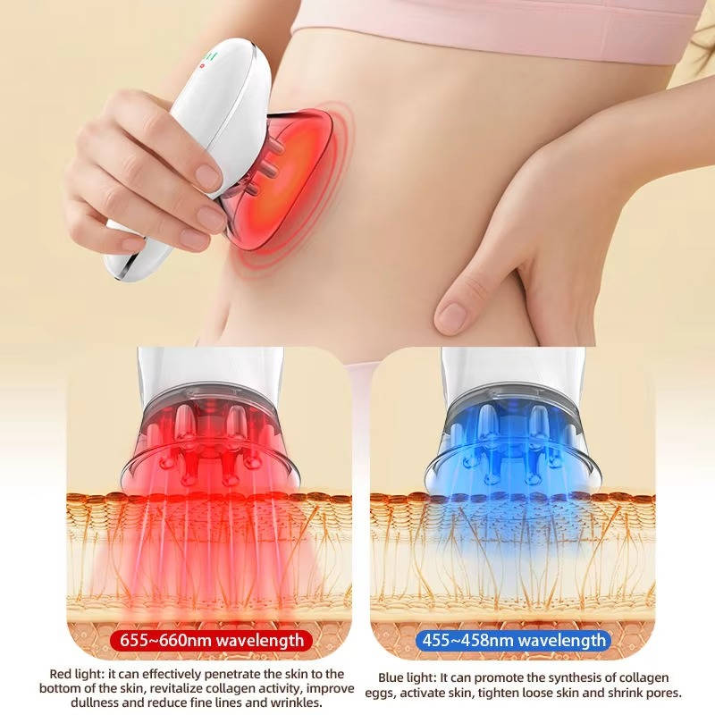 Rechargeable Body and Face Beauty Massager with LED Light and Suction