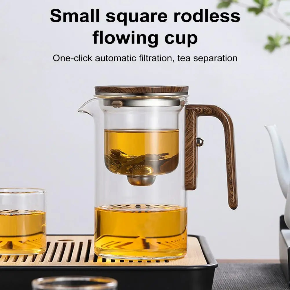 Glass Teapot with Removable Infuser and Wooden Handle