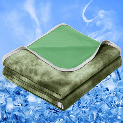 Breathable Summer Blanket with Nylon Cooling Side and Soft Back