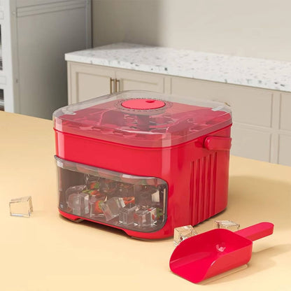 50 Cube Ice Maker Tray, Double Layer Ice Box with Easy Press Lid for Freezer Storage