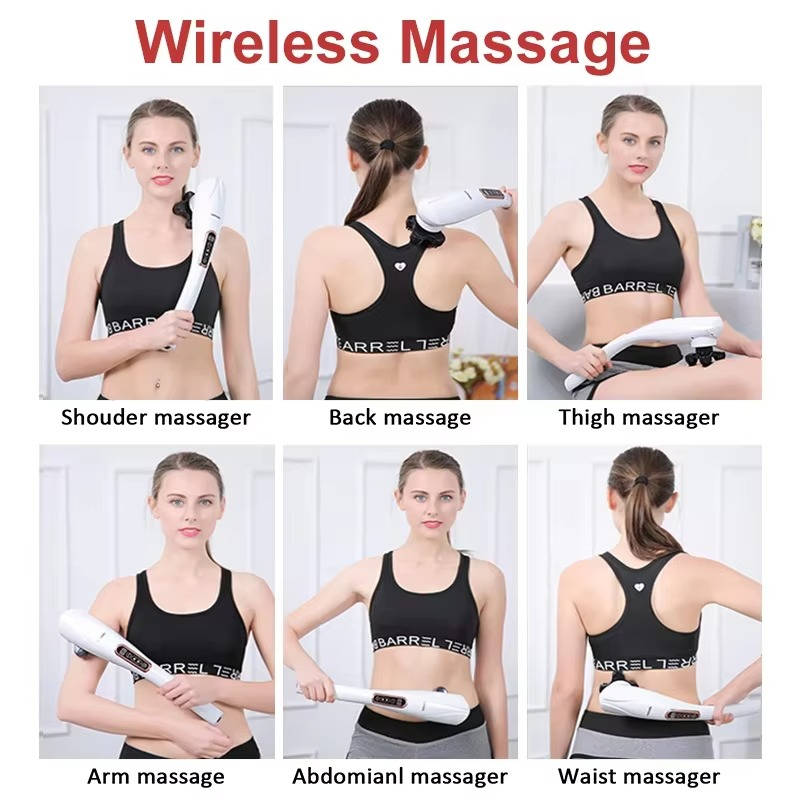 Handheld Corded Body Massager with 6 Attachments and Ergonomic Handle