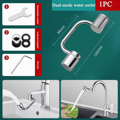 Rotating Faucet Aerator Extender with 2 Spray Modes for Sink