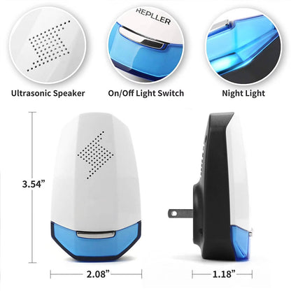 Ultrasonic Indoor Pest Repeller Plug-In Device for Home, 2 Pack