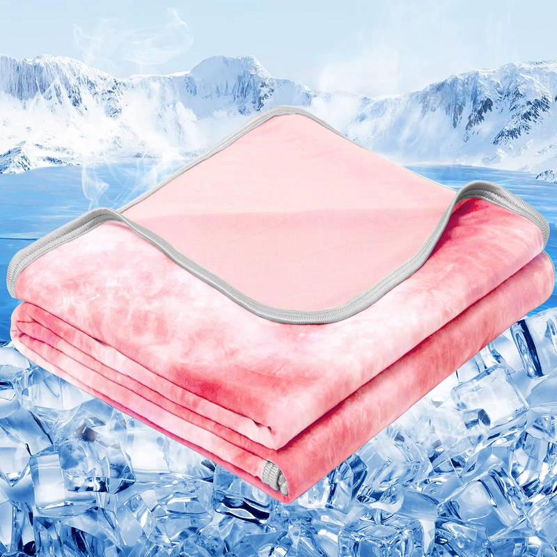 Breathable Summer Blanket with Nylon Cooling Side and Soft Back