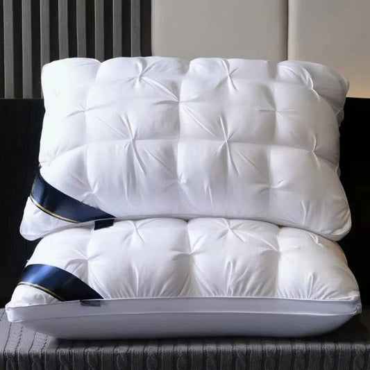 Soft Quilted Bed Pillows Microfiber Fill for Side Sleepers, 2 Pack