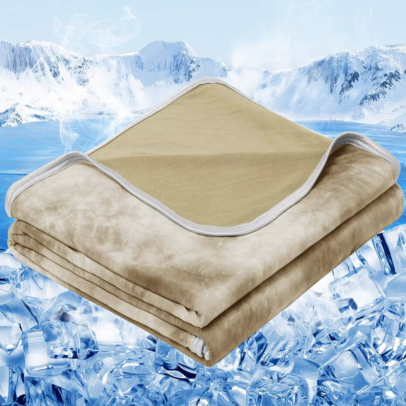 Breathable Summer Blanket with Nylon Cooling Side and Soft Back